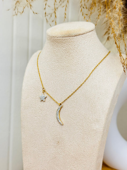 Collier lune étoile