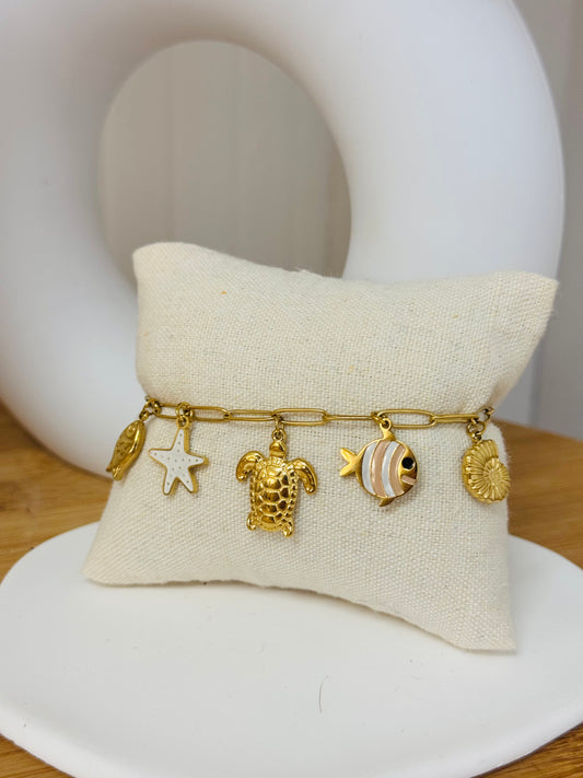 Bracelet breloques tortue