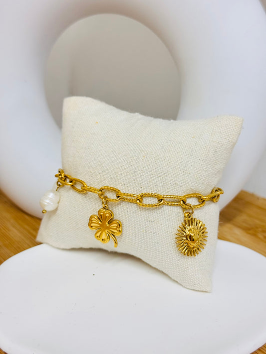 Bracelet breloques trèfle
