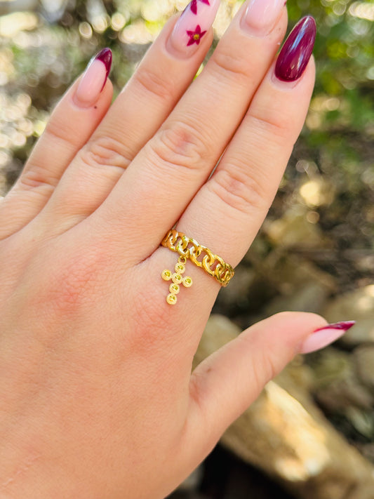 Bague breloque croix