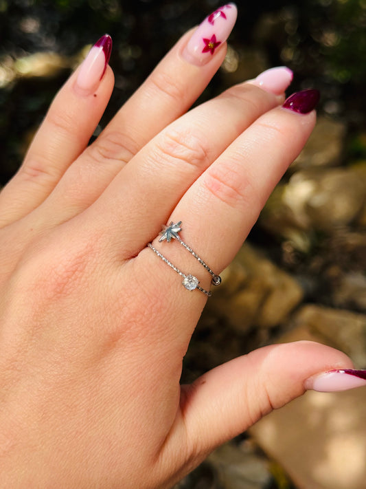 Bague étoile strass